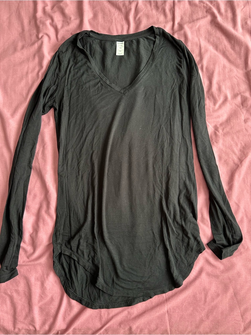 Old Navy Black V-Neck Long Sleeve Tunic Top
